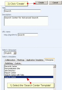 Configure advanced search in sharepoint